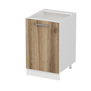 Minar Mutfak Alt Modül 1 Kapaklı 1 Raflı 50cm Dolap Beyaz /dore - D1