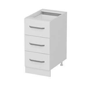 Minar Mutfak Alt Modül 3 Çekmeceli Nray 40cm Dolap Beyaz  - B1