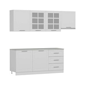 Mi̇nar 240 Cm Mebran C Mutfak Dolabi Beyaz 240-mcb2