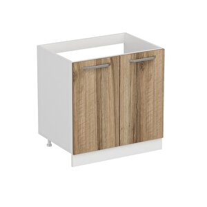 Minar Mutfak Alt Modül 2 Kapaklı 80cm Eviye Dolap Beyaz /dore - D1
