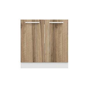 Minar Mutfak Alt Modül 2 Kapaklı 80cm Eviye Dolap Beyaz /dore - D1