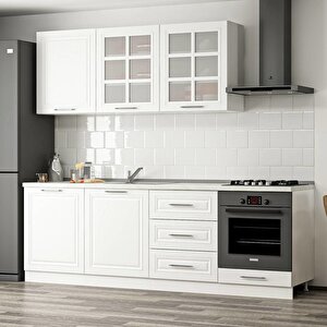 Mi̇nar 240 Cm Mebran C Mutfak Dolabi Beyaz 240-mcb3