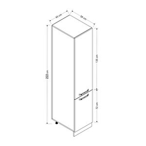 Minar 45 Cm Mutfak Boy Dolabı - Beyaz D45-b1