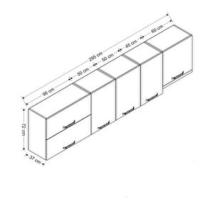 Minar 295 Cm Mutfak Dolabı Beyaz 295-b7-üst Modül