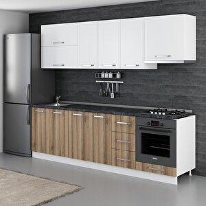 Minar 260 Cm Mutfak Dolabı Beyaz Dore 260-d5