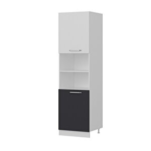 Minar 60 Cm Mutfak Boy Dolabı - Beyaz/antrasit D60-a2