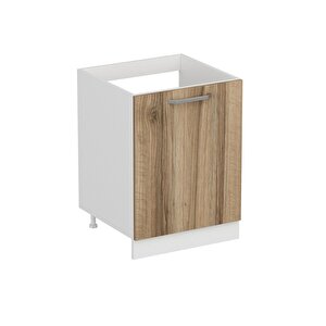 Minar Mutfak Alt Modül 1k 60cm Evye Dolap Beyaz/dore - D1