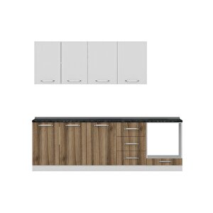 Minar 250 Cm Mutfak Dolabı Beyaz Dore 250-d3