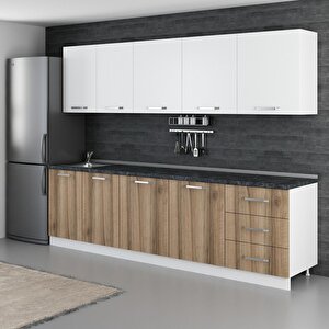 Minar 280 Cm Mutfak Dolabı Beyaz Dore 280-d2