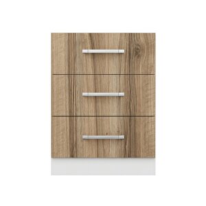 Minar Mutfak Alt Modül 3 Çekmeceli Nray 60cm Dolap Beyaz /dore - D1