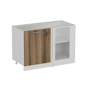 Minar Mutfak Alt Modül 1 Kapaklı 1 Raflı 120cm Köşe Dolap Beyaz /dore