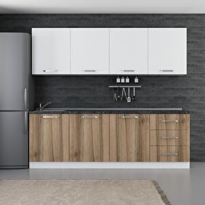 Minar 240 Cm Mutfak Dolabı Beyaz Dore 240-d3