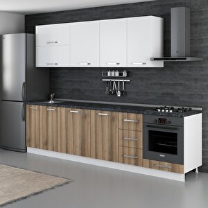 Minar 290 Cm Mutfak Dolabı Beyaz Dore 290-d6