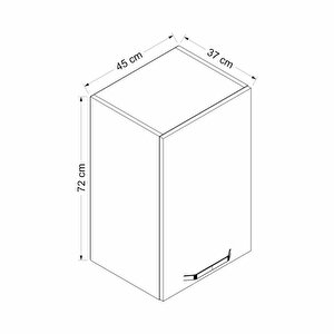 Minar Mutfak Üst Modül 1 Kapaklı 2 Raflı  45cm Dolap Beyaz  - B1