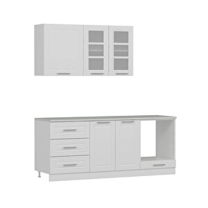Mi̇nar 200 Cm Mebran C Mutfak Dolabi Beyaz 200-mcb3