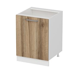 Minar Mutfak Alt Modül 1 Kapaklı 1 Raflı 60cm Dolap Beyaz /dore - D1