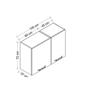 Minar 105 Cm Mutfak Dolabı Beyaz 105-b1-üst Modül