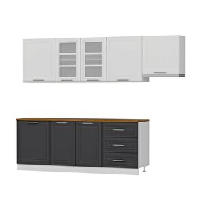 Mi̇nar 270 Cm Mebran C Mutfak Dolabi Beyaz Antrasi̇t 270-mcba2