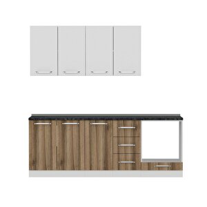 Minar 220 Cm Mutfak Dolabı Beyaz Dore 220-d4