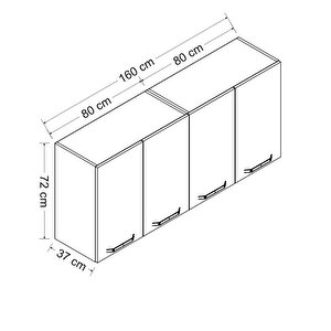 Minar 160 Cm Mutfak Dolabı Beyaz 160-b1-üst Modül