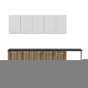 Minar 280 Cm Mutfak Dolabı Beyaz Dore 280-d9