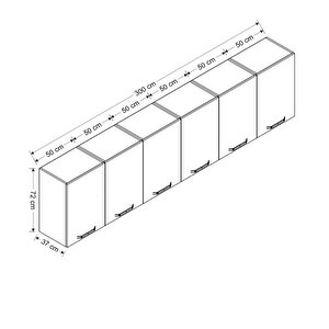 Minar 300 Cm Mutfak Dolabı Beyaz 300-b2-üst Modül