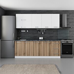 Minar 220 Cm Mutfak Dolabı Beyaz Dore 220-d2