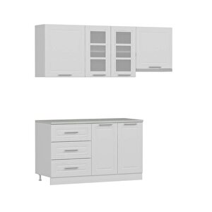 Mi̇nar 200 Cm Mebran C Mutfak Dolabi Beyaz 200-mcb2