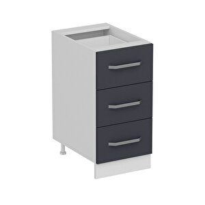 Minar Mutfak Alt Modül 3 Çekmeceli Nray 40cm Dolap Beyaz /antrasit - A1