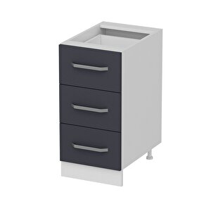 Minar Mutfak Alt Modül 3 Çekmeceli Nray 40cm Dolap Beyaz /antrasit - A1
