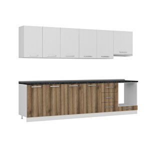 Minar 300 Cm Mutfak Dolabı Beyaz Dore 300-d6