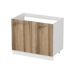 Minar Mutfak Alt Modül 2 Kapaklı 100cm Eviye Dolap Beyaz /dore - D1