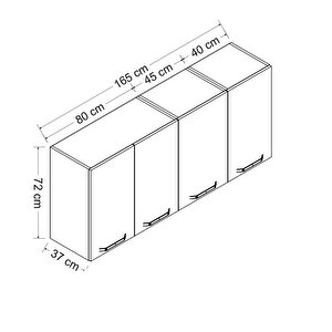Minar 165 Cm Mutfak Dolabı Beyaz  165-b1-üst Modül