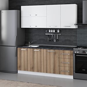 Minar 180 Cm Mutfak Dolabı Beyaz Dore 180-d2