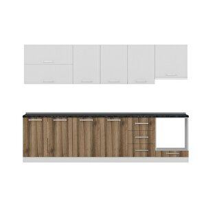 Minar 300 Cm Mutfak Dolabı Beyaz Dore 300-d9