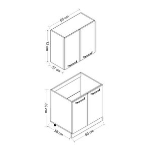 Minar 80 Cm Mutfak Dolabı Beyaz 80-b1