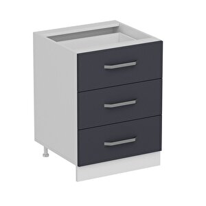 Minar Mutfak Alt Modül 3 Çekmeceli Nray 60cm Dolap Beyaz /antrasit - A1