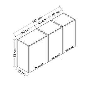 Minar 145 Cm Mutfak Dolabı Beyaz  145-b1-üst Modül