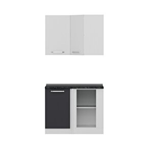 Minar 105cm Köşe Mutfak Dolabı - Beyaz/antrasit K105-a1