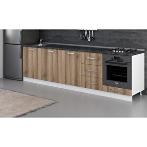 Minar 280 Cm Mutfak Dolabı Beyaz Dore 280-d3-alt Modül