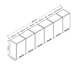 Minar 290 Cm Mutfak Dolabı Beyaz 290-b2-üst Modül