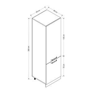 Minar 60 Cm Mutfak Boy Dolabı - Beyaz D60-b1