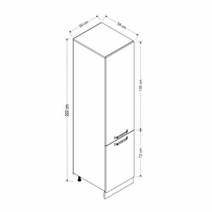 Minar 50 Cm Mutfak Boy Dolabı - Beyaz D50-b1