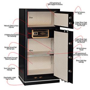 G.d. Safe Box 120  | İki Katlı 120cm Boyunda Şifreli Ve Alarmlı Çelik Kasa