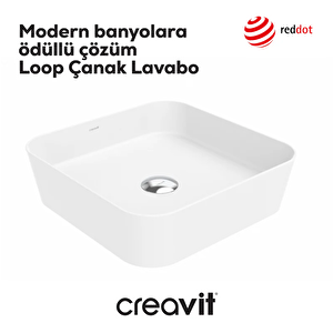 Creavit Lp040 Loop Kare Çanak Lavabo 40 Cm Selçuklu Rölyef Uygulamalı