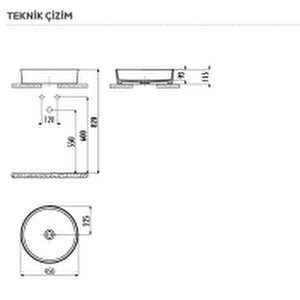 LP145 Loop Yuvarlak Çanak Lavabo 45 cm