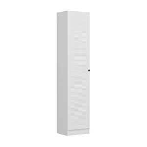Minar Kale 210 Cm 1 Kapaklı 1b Raf Portmanto Beyaz Mebran Panjur Beyaz