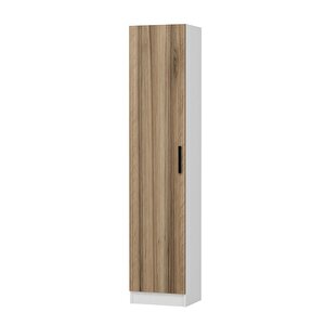 Minar Kale 210 Cm 1 Kapaklı 1b Raf Portmanto Beyaz Dore