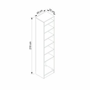 Minar Kale 210 Cm 1 Kapaklı 1b Raf Portmanto Beyaz