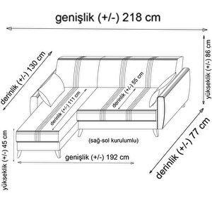 Zaden Sandıklı Bazalı L Köşe Koltuk Ve Berjer - Koyu Gri